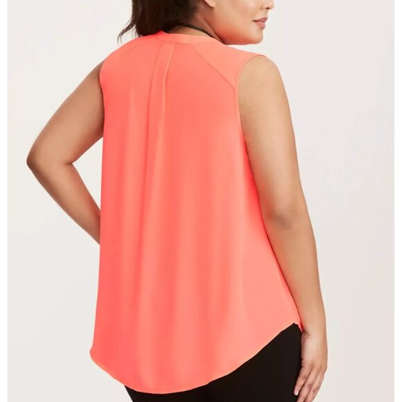 NEW Torrid Harper Georgette Sleeveless Blouse Neon Fiesta Plus Size‎ 1X Women - Picture 2 of 13